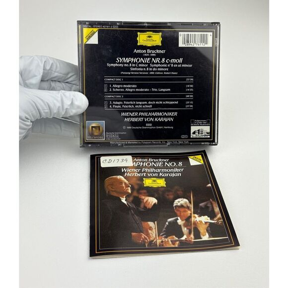 Vtg Anton Bruckner Symphonie No. 8 Philharmoniker Karajan 2 CD Set Promotion DGG - Picture 2 of 13